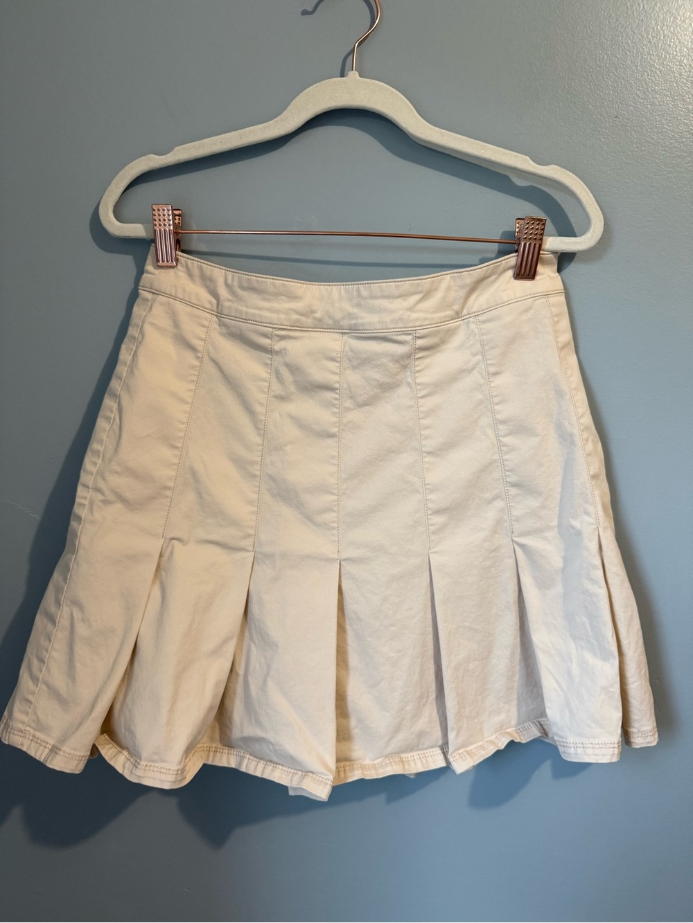 Anthropologie Pilcro Cream Pleated Skirt Size 4